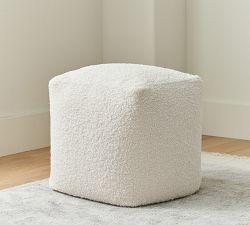 Cozy Teddy Faux Fur Pouf