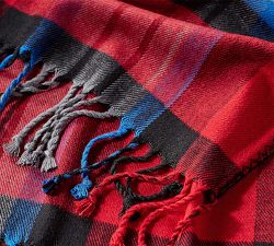 Garnet Plaid Oversized Throw