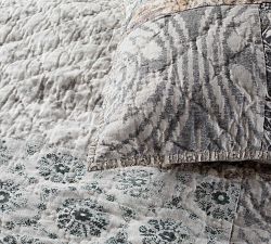 Tessa Handcrafted Linen Cotton Patchwork Quilted Sham