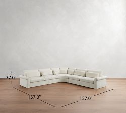 Westwood Roll Arm Deep Seat Slipcovered 5-Piece Curved Wedge Sectional (158")