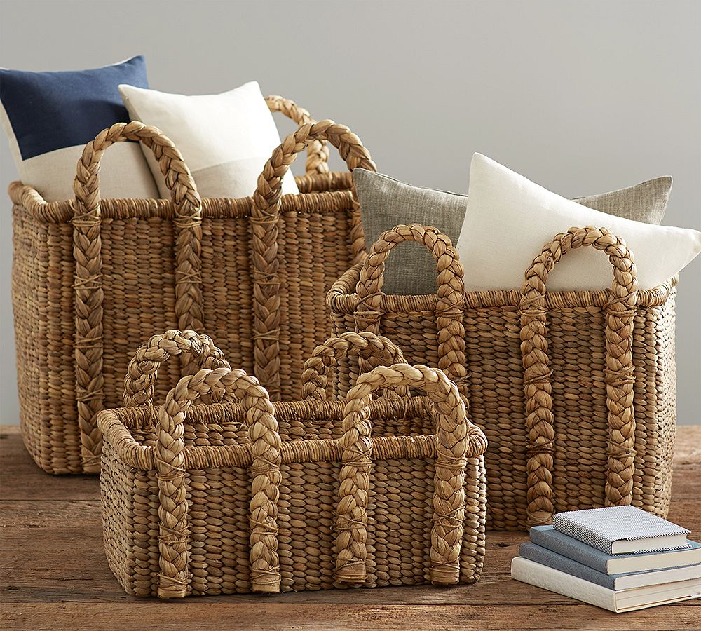 Beachcomber Handwoven Rectangular Basket-Tall