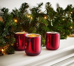 Brie Handcrafted Mercury Glass Hurricane Candle Holder