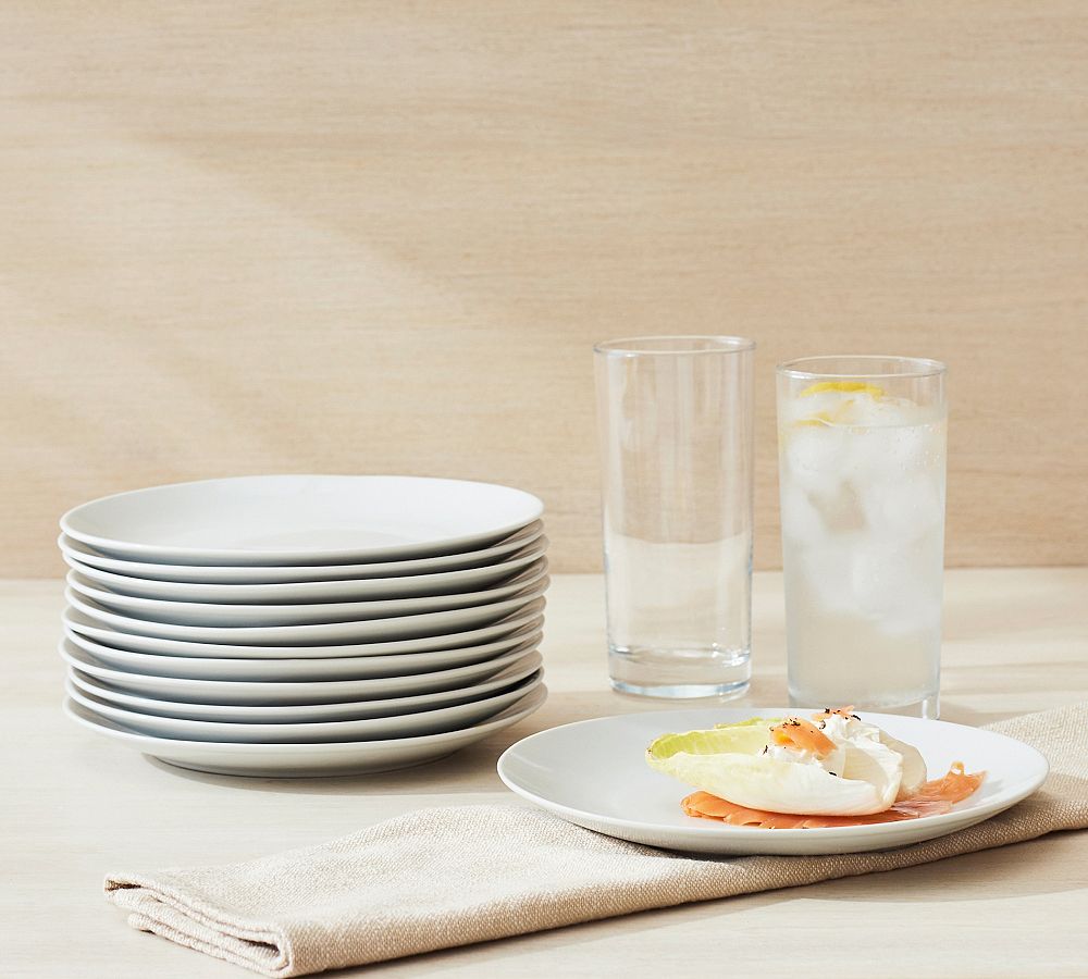 Pottery Barn - Caterer's Box Coupe Porcelain Salad Plates - Set of 12