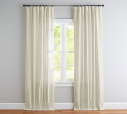 Custom Emery Linen Blackout Curtain - Ivory