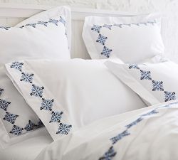 Tile Embroidered Organic Sham