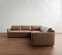 Pacifica Slim Arm Leather 3-Piece L-Shaped Sectional (106")