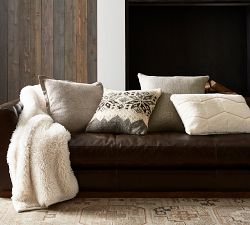 Quilted Alpaca Faux Fur Lumbar Pillow Cover