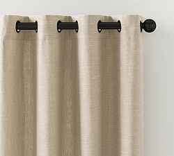 Open Box: Emery Linen Grommet Blackout Curtain, 50"W x 96"L - Oatmeal