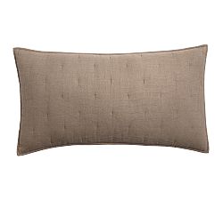 Open Box: European Flax Linen Waffle Quilted Sham, King Set of 2 - Mocha