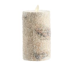 Premium Flickering Flameless Wax Pillar Candles - Sugared Birch