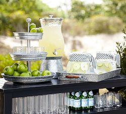 Galvanized Metal Three Tiered Stand