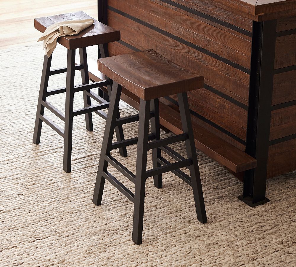 Griffin Reclaimed Wood Stool by Pottery Barn