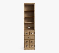 Printer's Narrow Bookcase with Bluff Cut Door Cabinet (16")