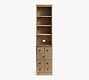 Printer's Narrow Bookcase with Bluff Cut Door Cabinet (16")
