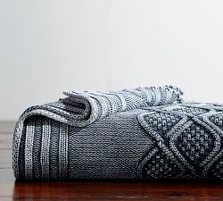 Stonewashed Cable Knit Throw