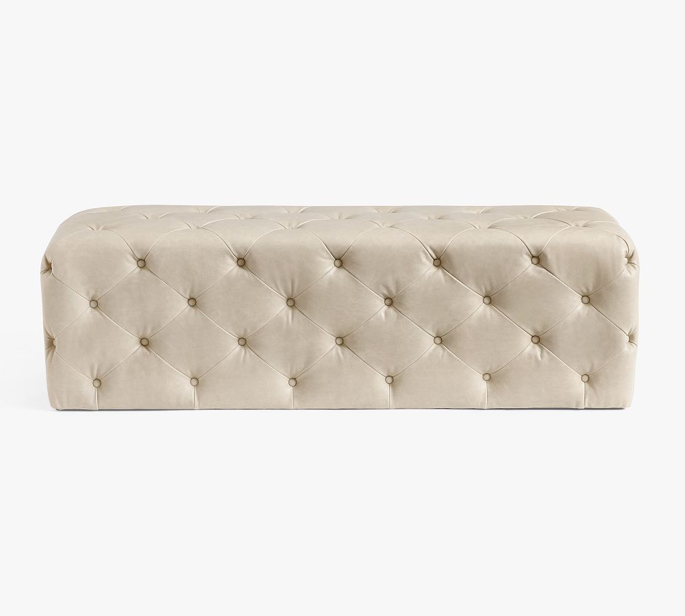 Tufted Leather Bench by Pottery Barn