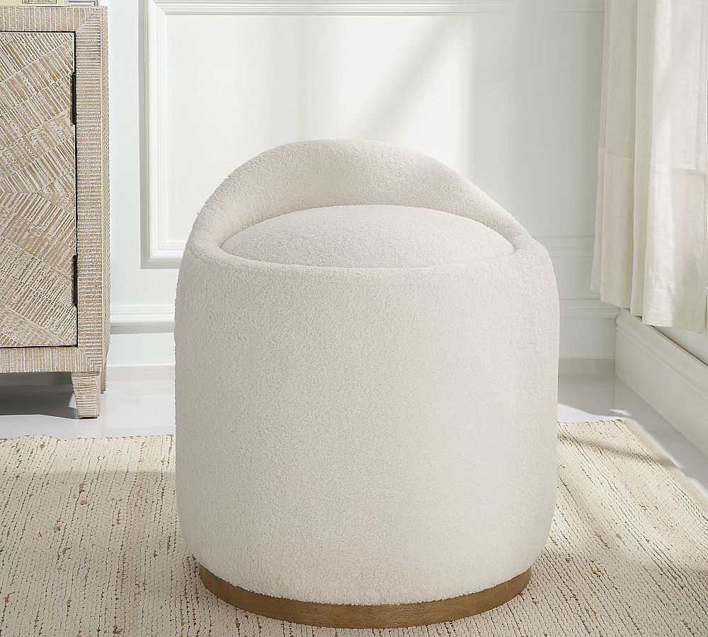 Berrie Upholstered Swivel Ottoman by Pottery Barn