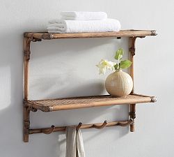 Rattan Wall-Mount Shelves