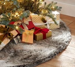 Faux Fur Tree Skirt - Gray Ombre
