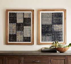 Framed Patchwork Textile Wall Art