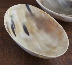 Horn Handcrafted Oval Serving Bowl
