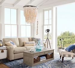 Amelia Wood Bead Chandelier (24")