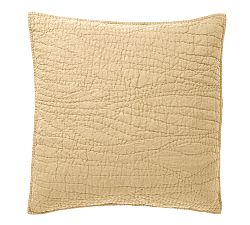 Open Box: Belgian Flax Linen Handcrafted Quilted Sham, Euro, Set of 3 - Daffodil