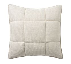 Open Box: European Flax Linen Waffle Comforter Sham, Euro Set of 3 - Flax