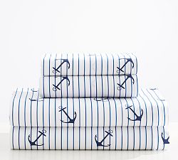 Anchor Stripe Organic Sheet Set