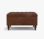 Lorraine Tufted Leather Square Storage Ottoman