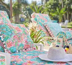 Outdoor Lilly Pulitzer Printed Pillow - Pineapple Party
