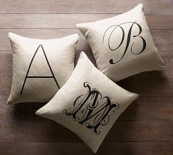 Personalized Alphabet Linen Pillow Cover