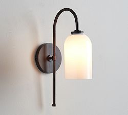 Claremont Milk Glass Cylinder Sconce (16'')