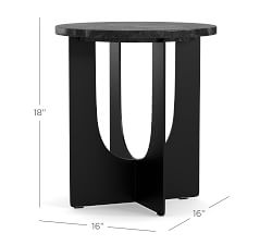 Geo Cut Round Marble Accent Table