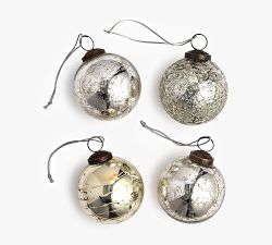 Mouth Blown Round Ornaments - Set of 4