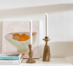 Ava Handcrafted Wood Candle Holders