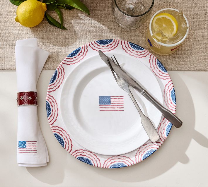 Cabana Americana Outdoor Melamine Salad Plates - Set of 4