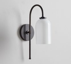 Claremont Milk Glass Cylinder Sconce (16'')