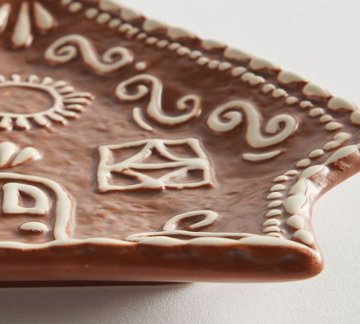 Gingerbread House Appetizer Plates - Set of 4 | Pottery Barn