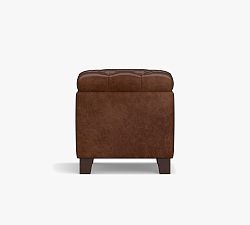 Lorraine Tufted Leather Storage Cube