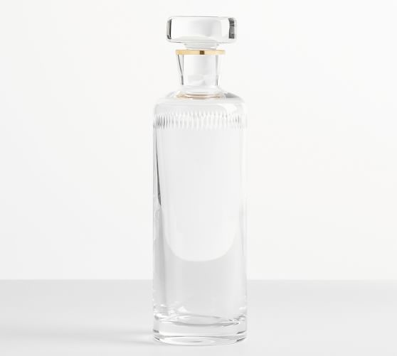 Etched Gold Rim Liquor Decanter - Thumbnail 5