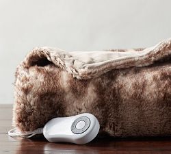 Faux Fur Heated Ombre Throw