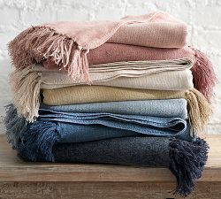 Linen Fringe Throw
