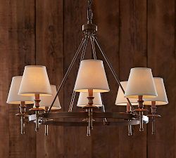 Linen Tapered Clip-On Chandelier Shades, Set of 3 (6")