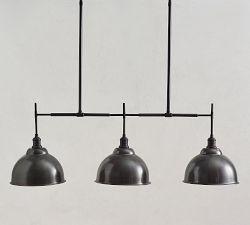Metal Bell Linear Chandelier (43")