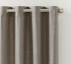 Open Box: Emery Linen Grommet Blackout Curtain, 50" W x 84" L - Flagstone
