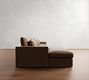 Westwood Square Arm Deep Seat Leather Modular Chaise Sectional (142")