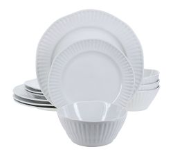 Colonnade Stoneware White Dinnerware Set