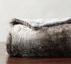 Faux Fur Heated Ombre Throw