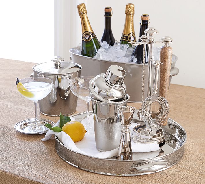 【Harrison Brothers】【純銀ハンドル】キングス　サーバーセット Harrison Bar Tool Set | Bar Accessories | Pottery Barn